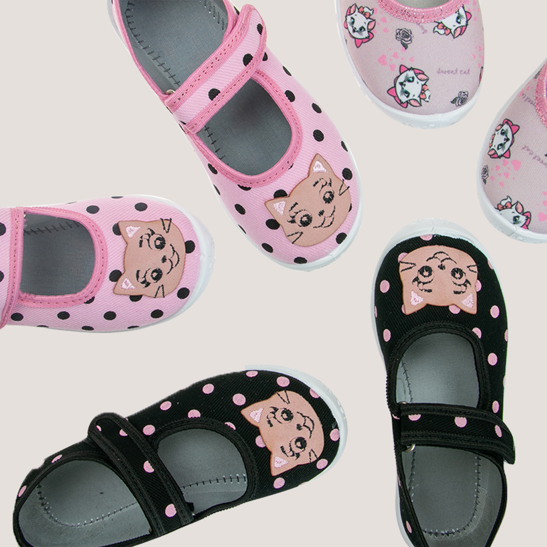Zdrowe i bezpieczne buty dla dzieci, różowe z aplikacją kici kotka ciepłe barwy to must have tego sezonu!